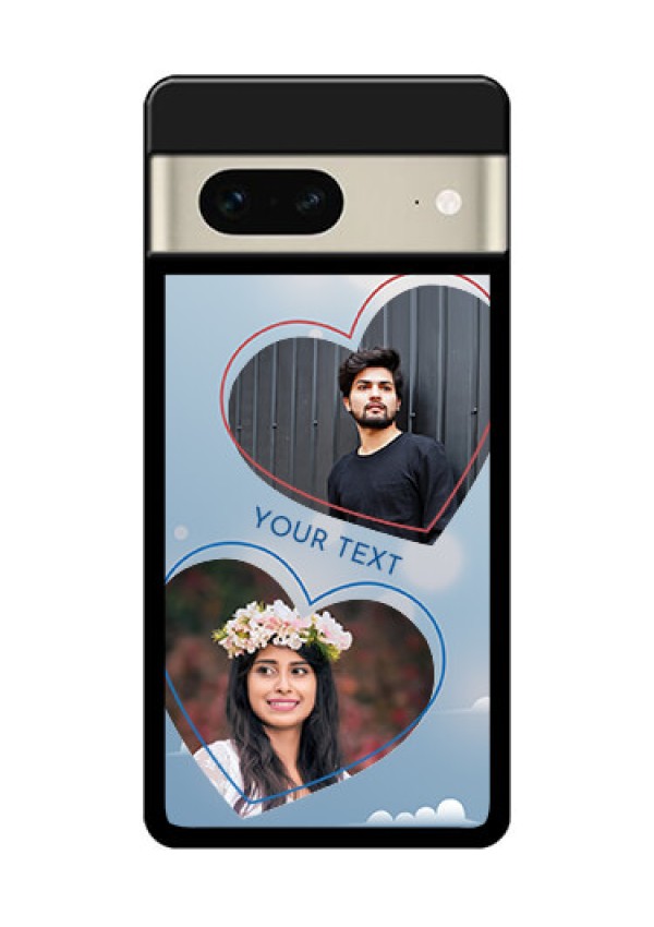Google Pixel 7 5G Custom Glass Phone Case - Blue Color Couple Design