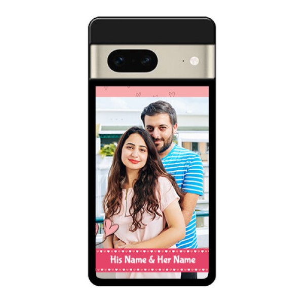 Google Pixel 7 5G Custom Glass Phone Case - Love Design Peach Color