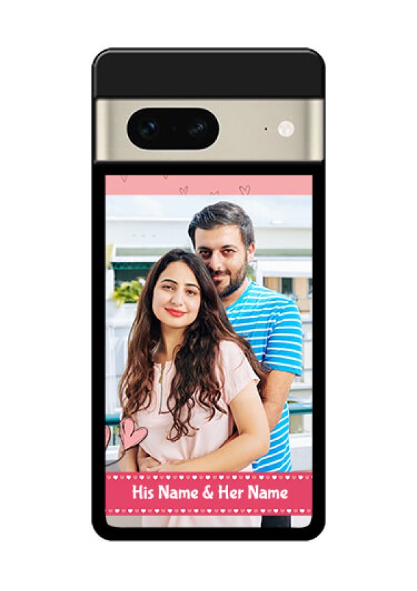Google Pixel 7 5G Custom Glass Phone Case - Love Design Peach Color