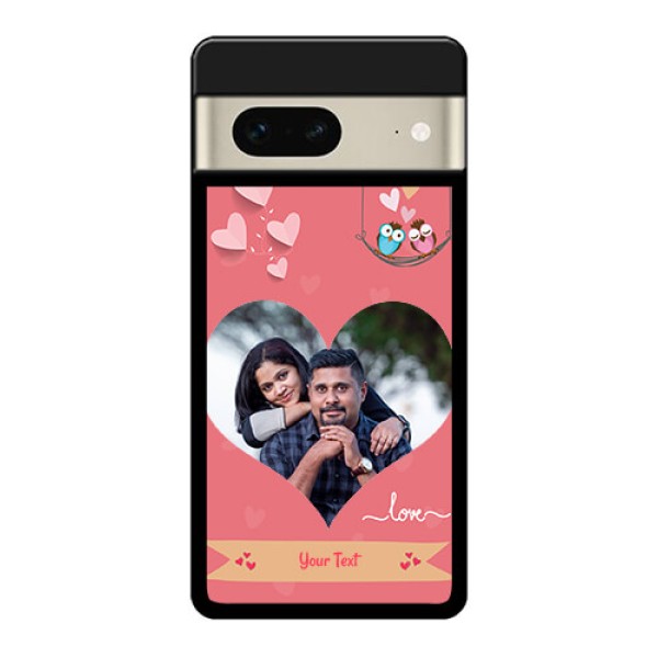 Google Pixel 7 5G Custom Glass Phone Case - Peach Color Love Design