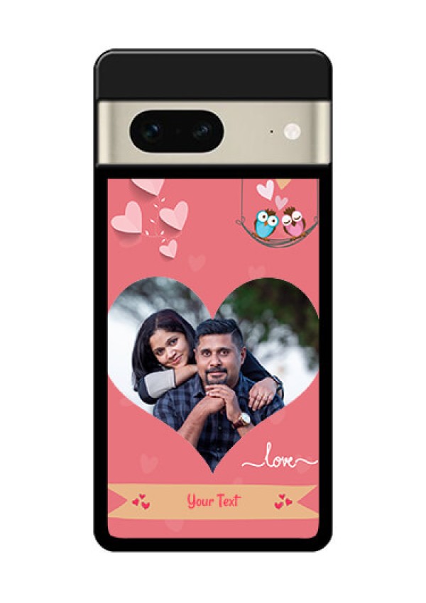 Google Pixel 7 5G Custom Glass Phone Case - Peach Color Love Design