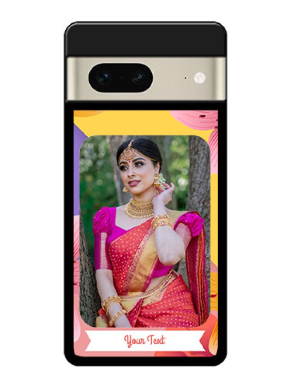 Custom Google Pixel 7 5G Custom Glass Phone Case - 3 Image With Vintage Floral Design