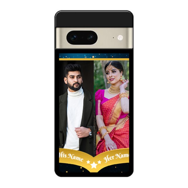 Google Pixel 7 5G Custom Glass Phone Case - Galaxy Stars Backdrop Design