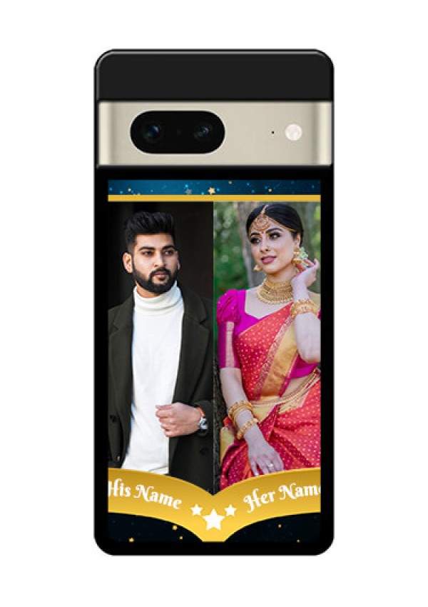 Google Pixel 7 5G Custom Glass Phone Case - Galaxy Stars Backdrop Design