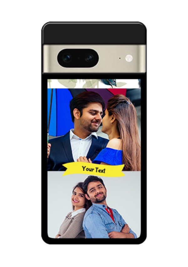 Google Pixel 7 5G Custom Glass Phone Case - Image With Boho Peacock Feather Design
