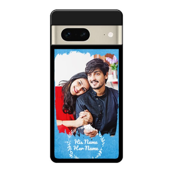 Google Pixel 7 5G Custom Glass Phone Case - Blue Color Vintage Design