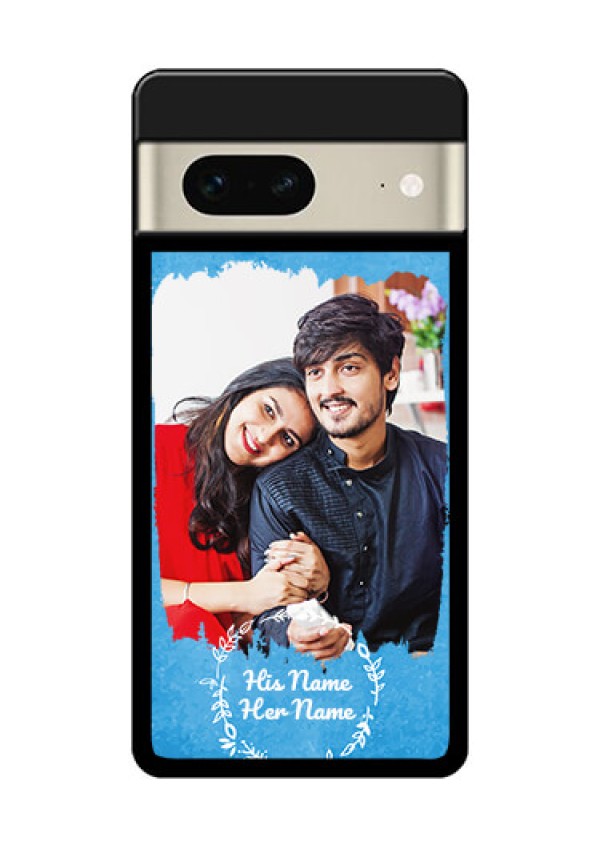 Google Pixel 7 5G Custom Glass Phone Case - Blue Color Vintage Design