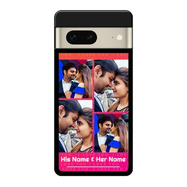 Google Pixel 7 5G Custom Glass Phone Case - I Love You Pink Design
