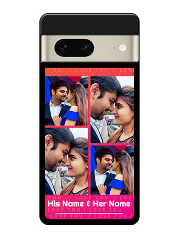 Custom Google Pixel 7 5G Custom Glass Phone Case - I Love You Pink Design
