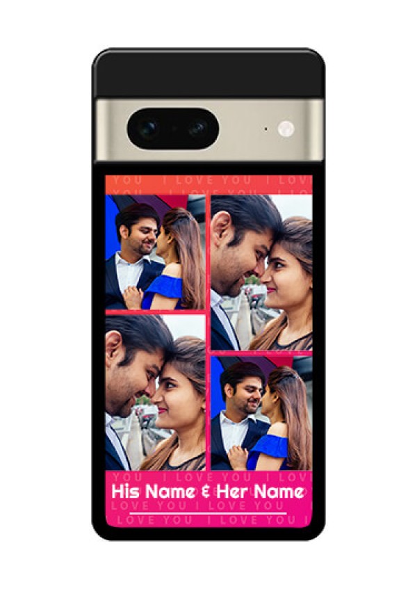 Google Pixel 7 5G Custom Glass Phone Case - I Love You Pink Design