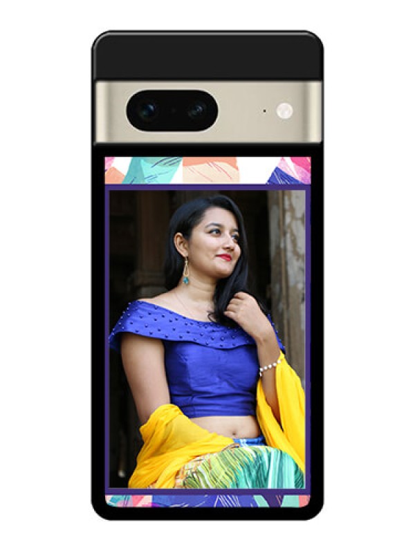 Custom Google Pixel 7 5G Custom Glass Phone Case - Abstract Floral Design