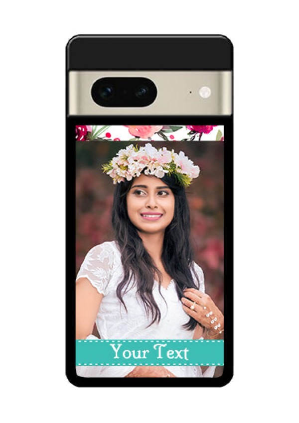 Google Pixel 7 5G Custom Glass Phone Case - Water Colors Floral Design
