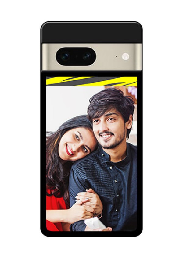 Google Pixel 7 5G Custom Glass Phone Case - Yellow Abstract Design