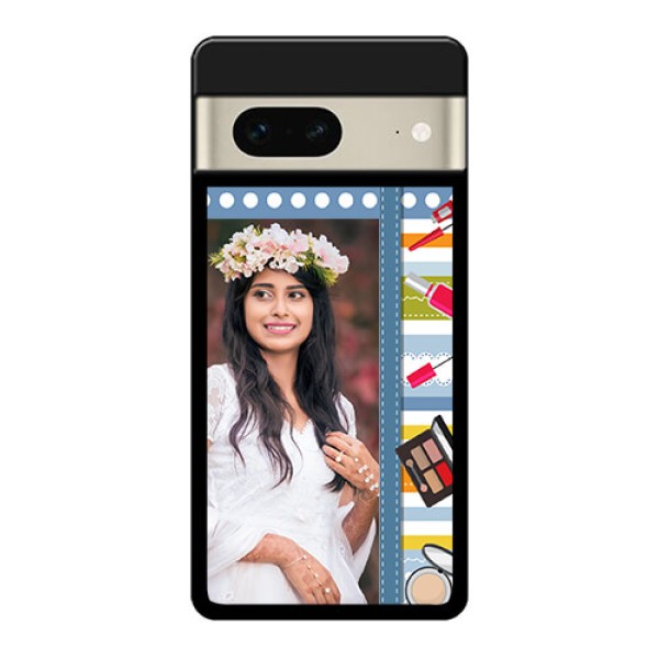 Google Pixel 7 5G Custom Glass Phone Case - Makeup Icons Design