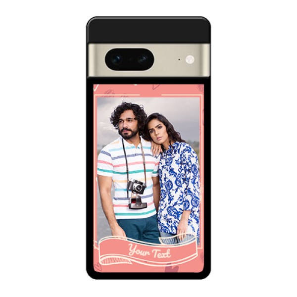 Google Pixel 7 5G Custom Glass Phone Case - Love Doodle Art Design