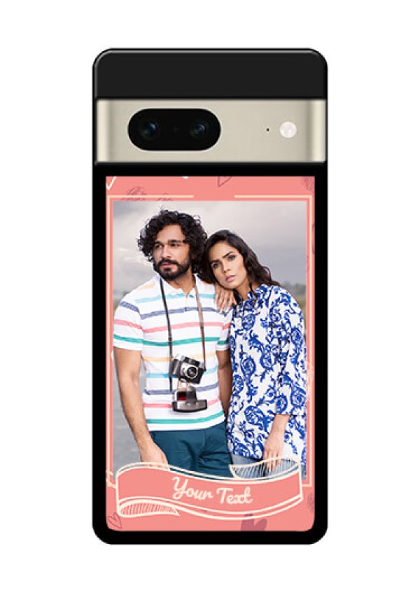 Google Pixel 7 5G Custom Glass Phone Case - Love Doodle Art Design