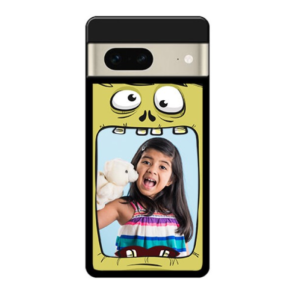 Google Pixel 7 5G Custom Glass Phone Case - Cartoon Monster Back Case Design