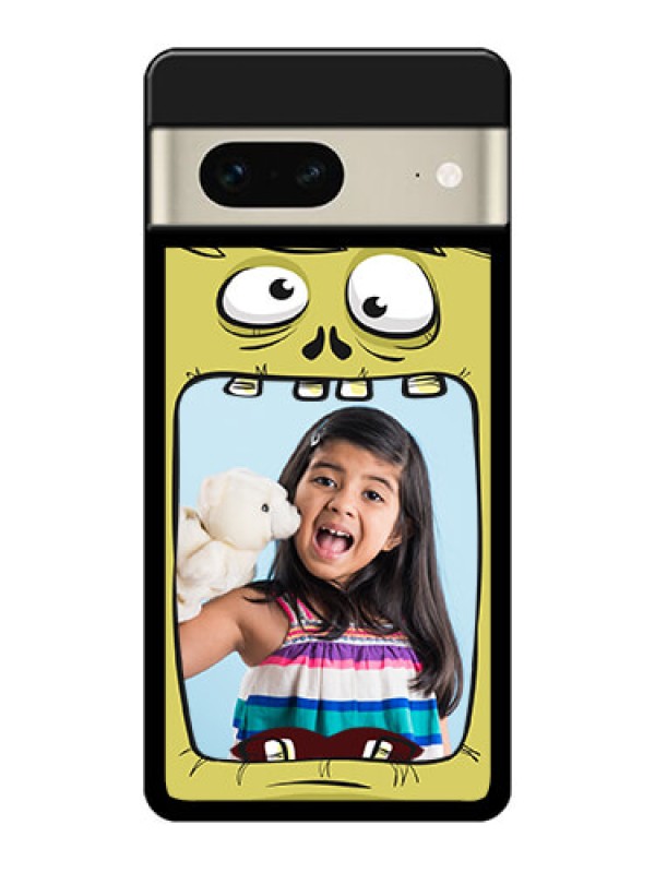 Custom Google Pixel 7 5G Custom Glass Phone Case - Cartoon Monster Back Case Design