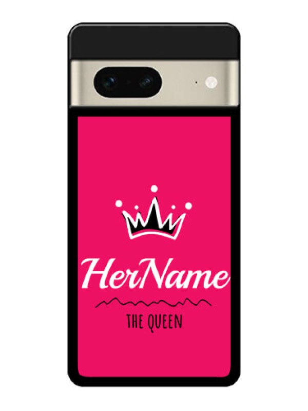 Custom Google Pixel 7 5G Custom Glass Phone Case - Queen With Name Design