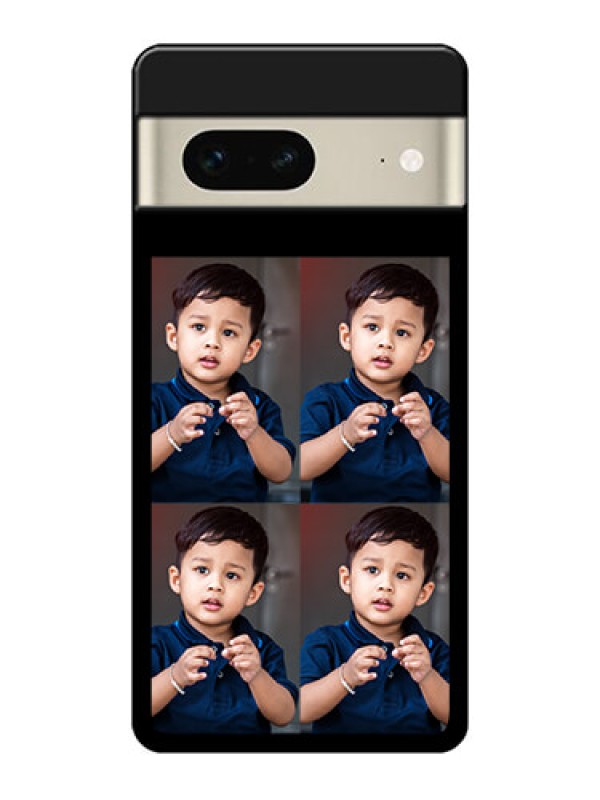 Custom Google Pixel 7 5G Custom Glass Phone Case - 4 Image Holder Design