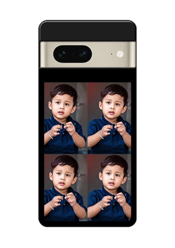 Google Pixel 7 5G Custom Glass Phone Case - 4 Image Holder Design