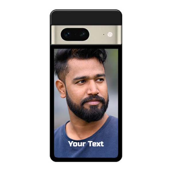Google Pixel 7 5G Custom Glass Phone Case - Photo With Text Design