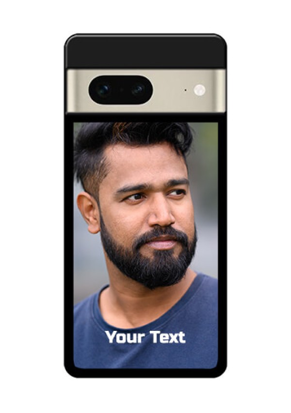 Google Pixel 7 5G Custom Glass Phone Case - Photo With Text Design