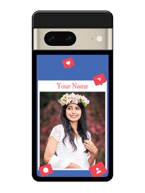 Custom Google Pixel 7 5G Custom Glass Phone Case - Like Share And Comment Design