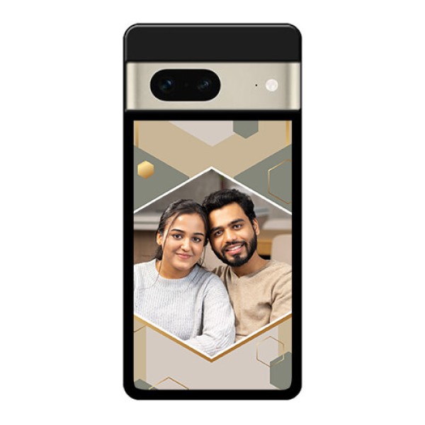 Google Pixel 7 5G Custom Glass Phone Case - Stylish Hexagon Pattern Design