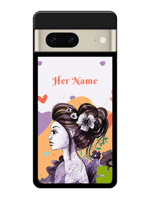 Custom Google Pixel 7 5G Custom Glass Phone Case - Woman And Nature Design