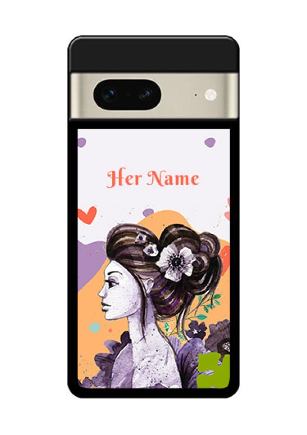 Google Pixel 7 5G Custom Glass Phone Case - Woman And Nature Design