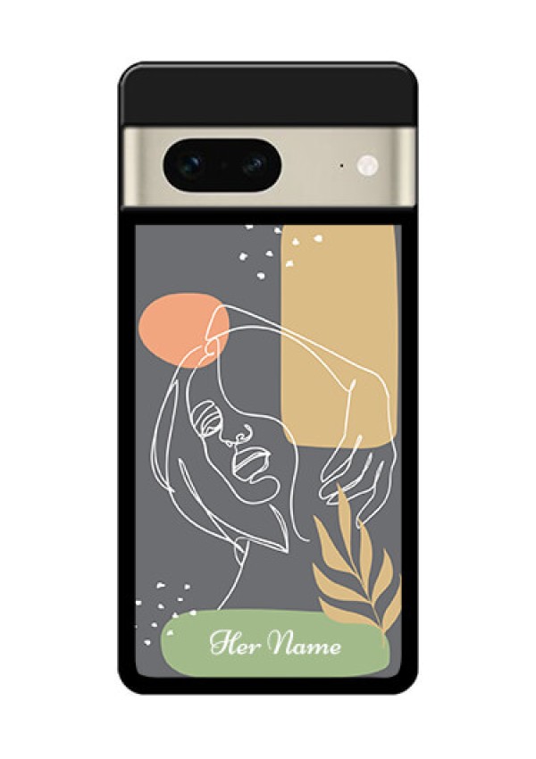 Google Pixel 7 5G Custom Glass Phone Case - Gazing Woman Line Art Design