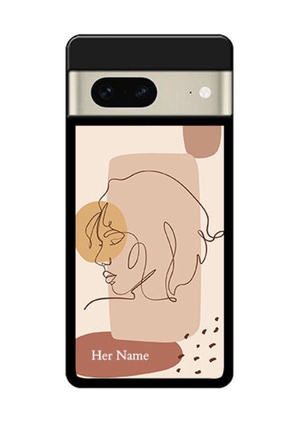Google Pixel 7 5G Custom Glass Phone Case - Calm Woman Line Art Design