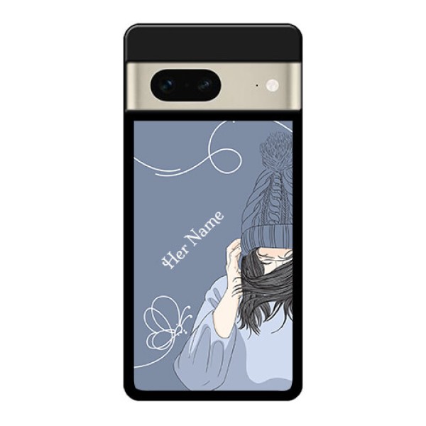 Google Pixel 7 5G Custom Glass Phone Case - Girl In Winter Outfit Design