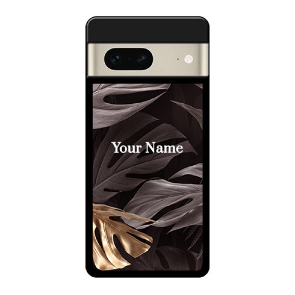 Google Pixel 7 5G Custom Glass Phone Case - Wild Leaves Digital Paint Design
