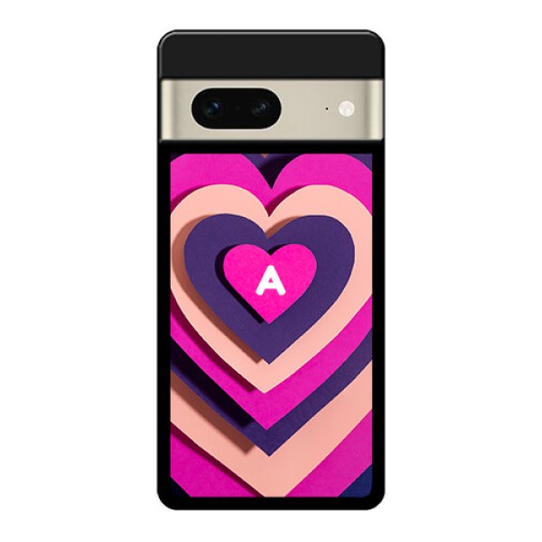 Google Pixel 7 5G Custom Glass Phone Case - Cute Heart Pattern Design