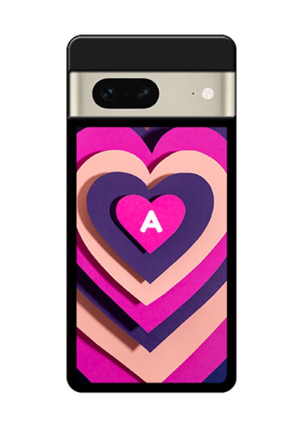 Google Pixel 7 5G Custom Glass Phone Case - Cute Heart Pattern Design