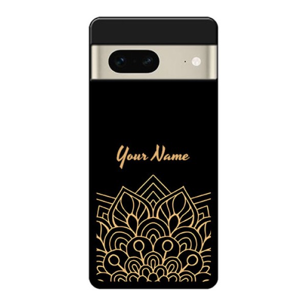 Google Pixel 7 5G Custom Glass Phone Case - Golden Mandala Design