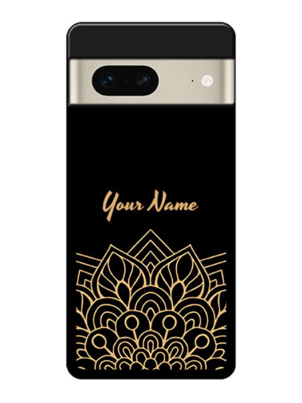 Custom Google Pixel 7 5G Custom Glass Phone Case - Golden Mandala Design