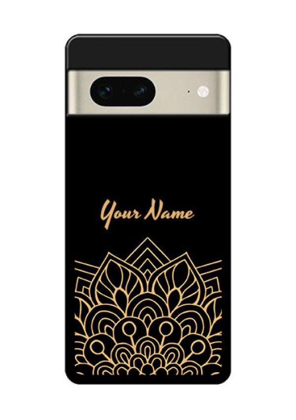 Google Pixel 7 5G Custom Glass Phone Case - Golden Mandala Design