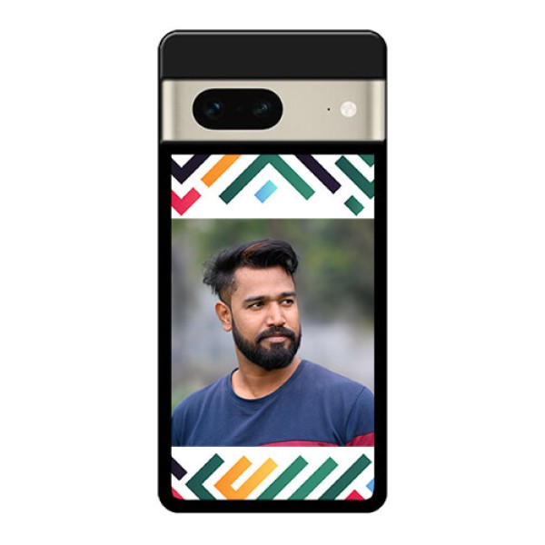 Google Pixel 7 5G Custom Glass Phone Case - Colorful Maze Pattern Design