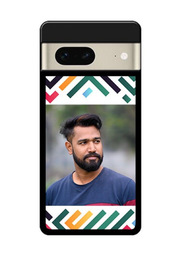 Google Pixel 7 5G Custom Glass Phone Case - Colorful Maze Pattern Design