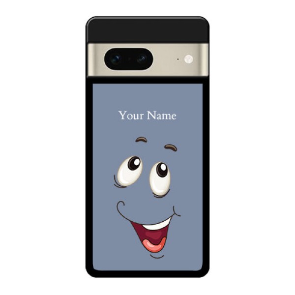 Google Pixel 7 5G Custom Glass Phone Case - Laughing Cartoon Face Design