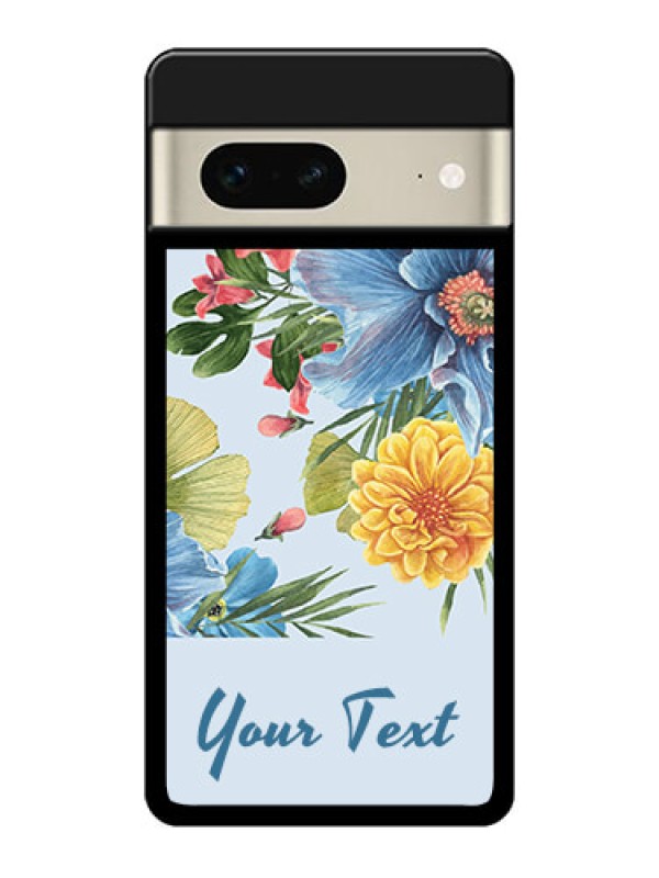 Custom Google Pixel 7 5G Custom Glass Phone Case - Stunning Watercolored Flowers Painting Design