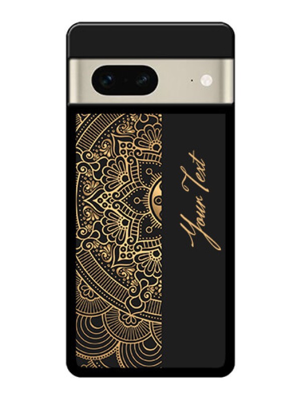 Custom Google Pixel 7 5G Custom Glass Phone Case - Mandala Art With Custom Text Design