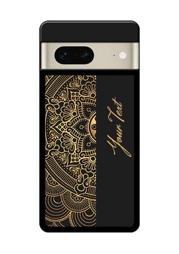 Google Pixel 7 5G Custom Glass Phone Case - Mandala Art With Custom Text Design