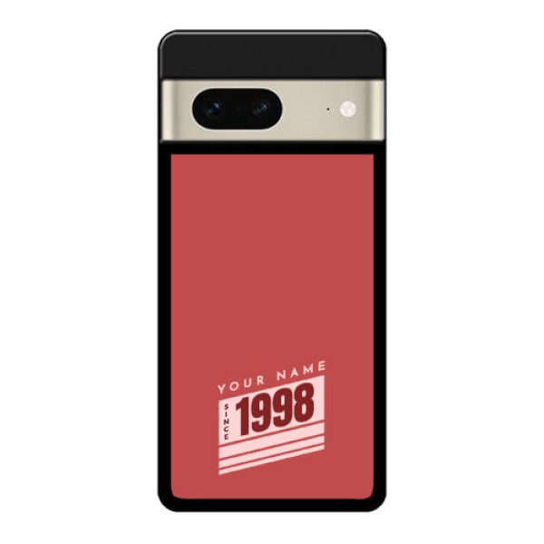 Google Pixel 7 5G Custom Glass Phone Case - Red Custom Year Of Birth Design