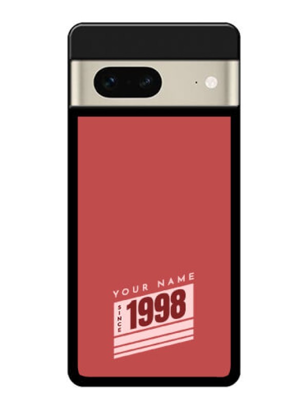 Custom Google Pixel 7 5G Custom Glass Phone Case - Red Custom Year Of Birth Design