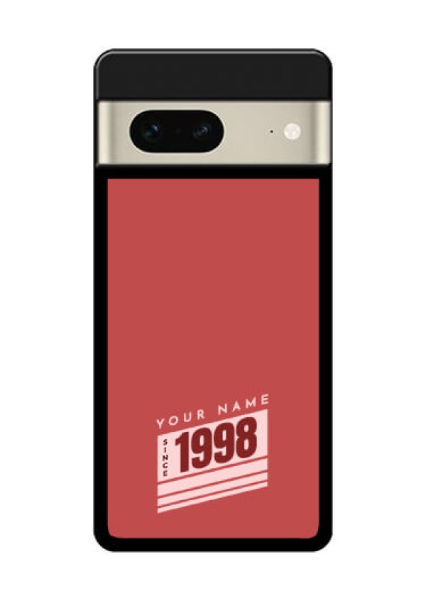 Google Pixel 7 5G Custom Glass Phone Case - Red Custom Year Of Birth Design