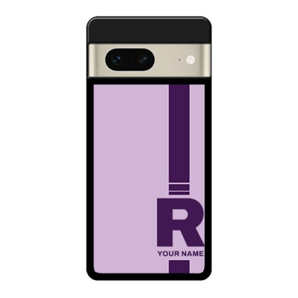 Google Pixel 7 5G Custom Glass Phone Case - Simple Dual Tone Stripe With Name Design
